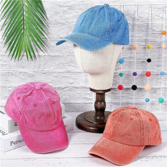 10 Pieces Distressed Ponytail Baseball Caps Washed High Ponytail Baseball Hat - Picture 5 of 7